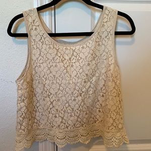 Forever 21 cream lace sleeveless top